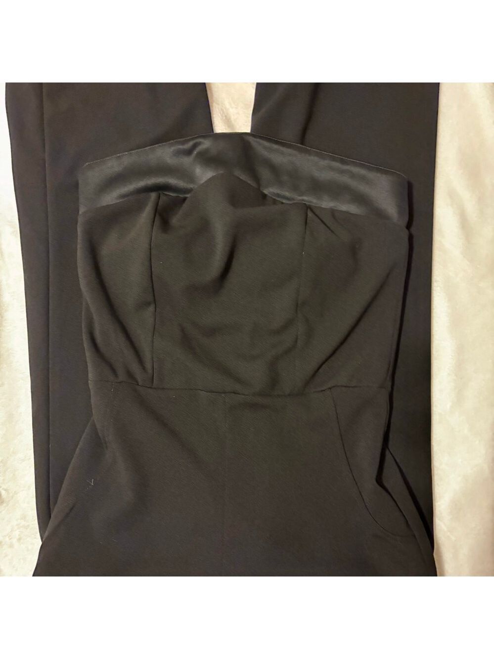 Black Strapless Wide Leg Jumpsuit M - Picture 3 of 8
